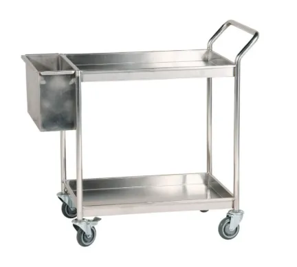 2 TIERS TROLLEY WITH BASKET (DIM:30” X 18” X 30”)